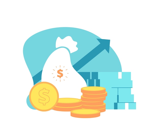 Rendimiento financiero Negocio capital dinero ganancia Administrar gasto crecimiento presupuesto fondo Productividad o ingresos estadística vector concepto Ilustración capital presupuesto inversión ingresos financieros