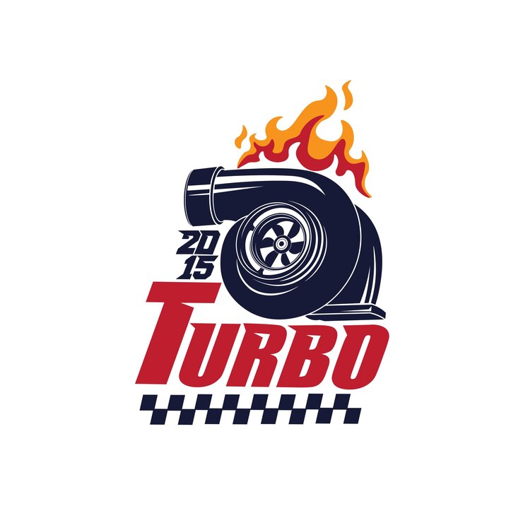 Vector el rendimiento del fuego turbo logotipo de automóviles diseño de logotipo automotriz ilustración vectorial