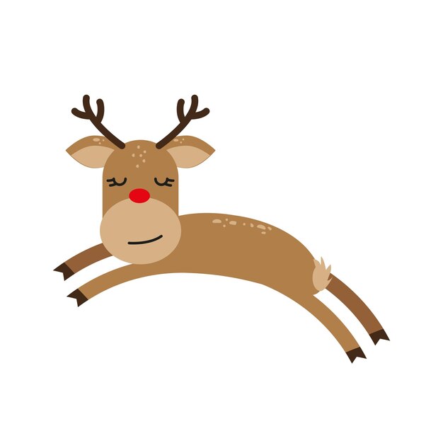 Reno de dibujos animados lindo vector aislado sobre un fondo blanco.