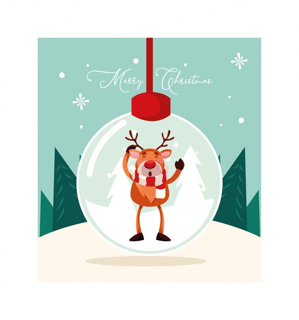 Reno de navidad feliz
