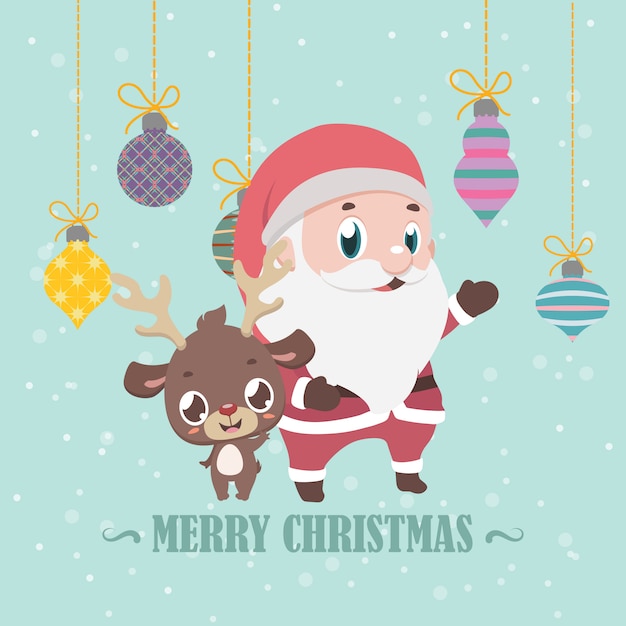 Reno y saludo navideño de santa.
