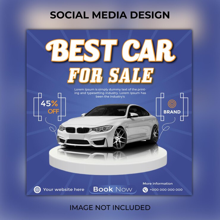 Rent car publicación de instagram de redes sociales o plantilla de banner web cuadrado premium Vector