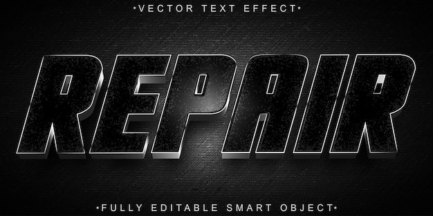 Repair Car Handyman Black Vector Objeto inteligente totalmente editable Efecto de texto