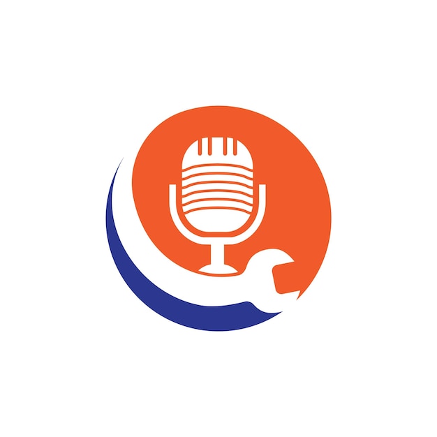 Reparación de diseño de logotipo vectorial de podcast