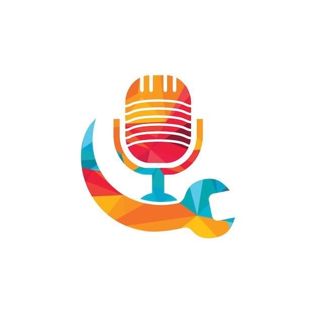 Reparación de diseño de logotipo vectorial de podcast