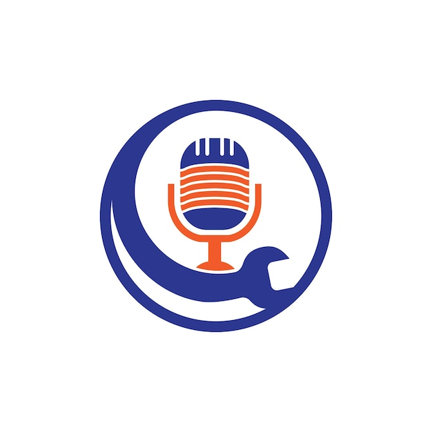Reparación de diseño de logotipo vectorial de podcast