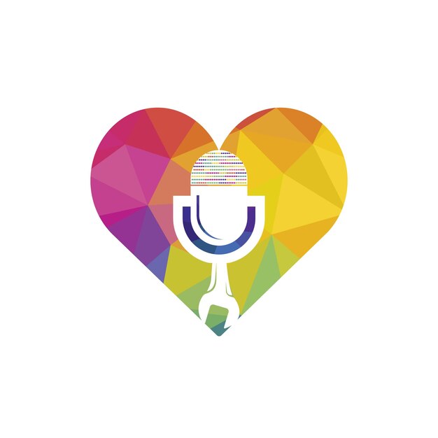 Reparación de diseño de logotipo vectorial de podcast