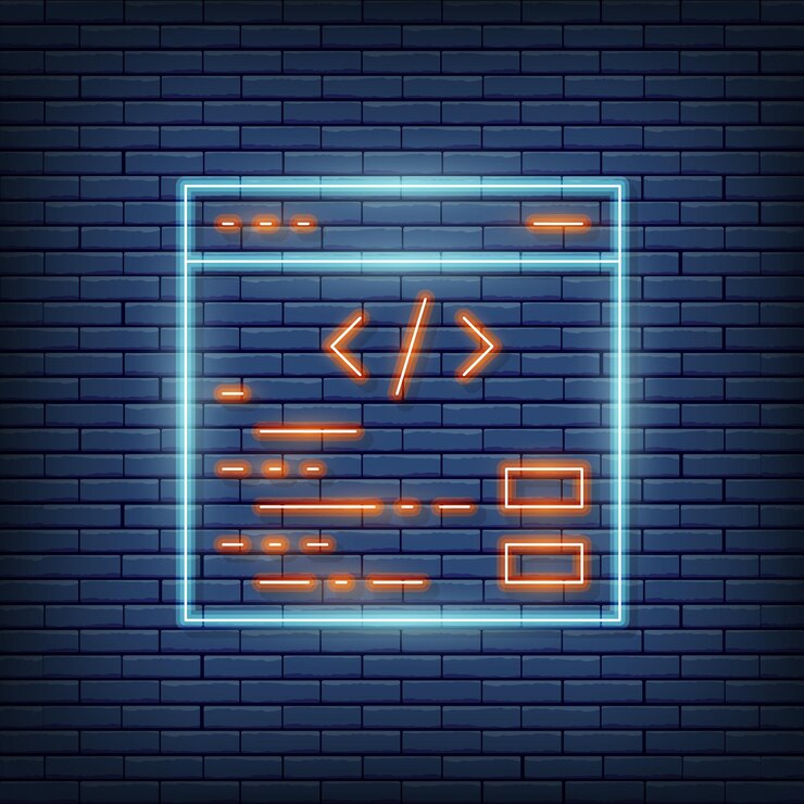 Vector reparación de página web vectorial desarrollo de internet seo letrero de neón ilustración vectorial en estilo neón
