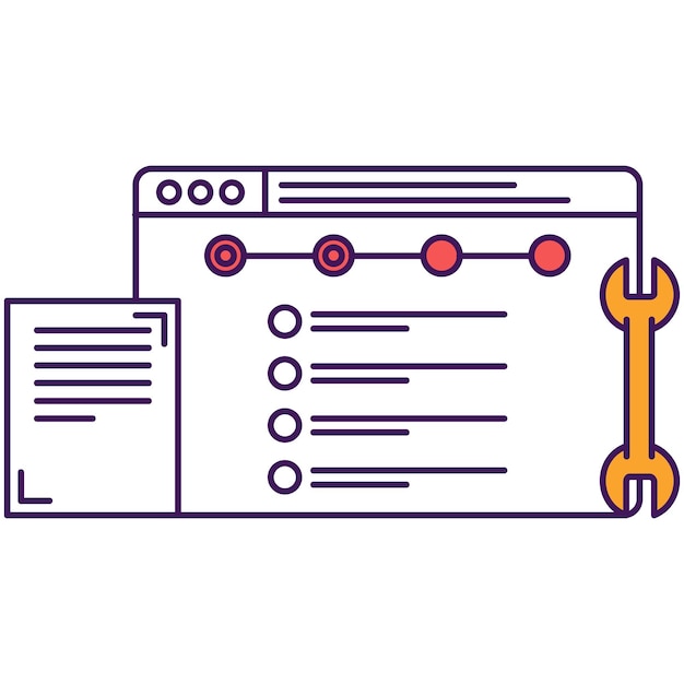 Reparación y soporte técnico de icono de vector de mantenimiento de software