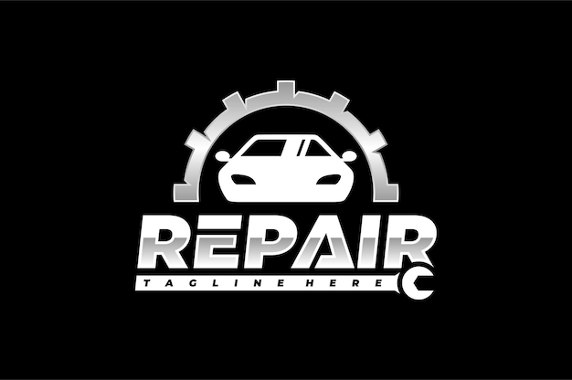 Vector reparar el logotipo del engranaje del coche