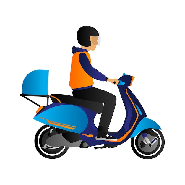 El repartidor de comida en scooter.