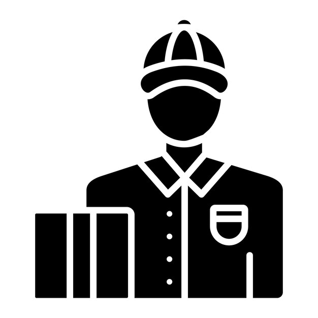 Repartidor Glifo Ilustración Negro Sólido