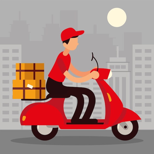 Repartidor en scooter