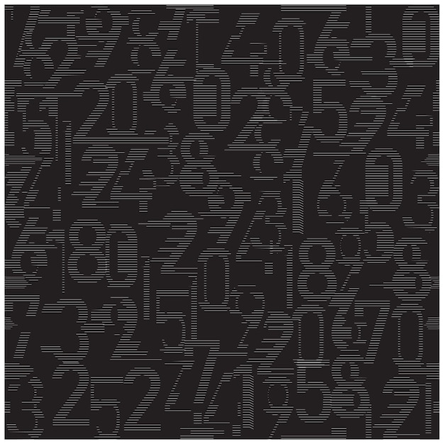 repeat number digit print pattern A textured black and gray pattern filled with various numbers