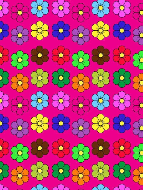 Repeating Colorful Floral Pattern