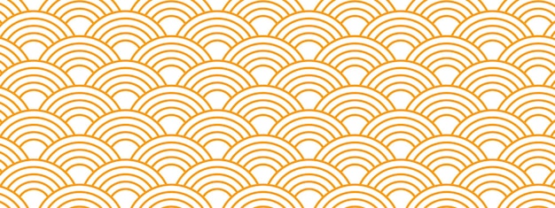 Repetición de formas de arco naranja papel tapiz del sol patrón seigaiha japonés fondo de olas