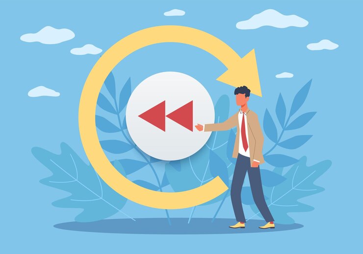 Vector repetición de la información aprendida método de aprendizaje para una mejor memorización resumen repetición del proceso educativo revisión del conocimiento vector dibujos animados planos conclusiones aisladas concepto