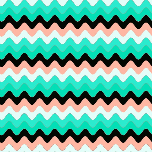 Repetición de ondas de chevron multicolor patrón transparente de vector