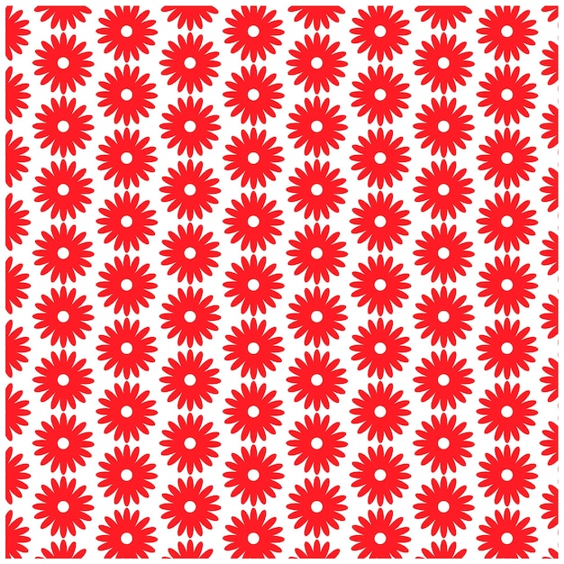 Repetición del patrón de la flor roja en el blanco
