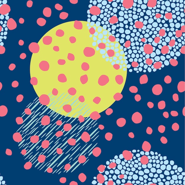 Repita el patrón de puntos de círculos coloridos Vector