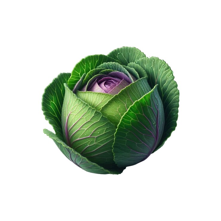 Vector un repollo de color púrpura y verde