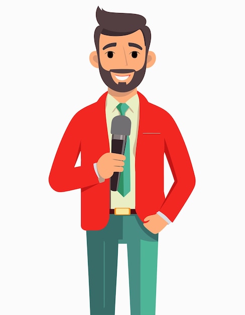 Un reportero de noticias con un micrófono
