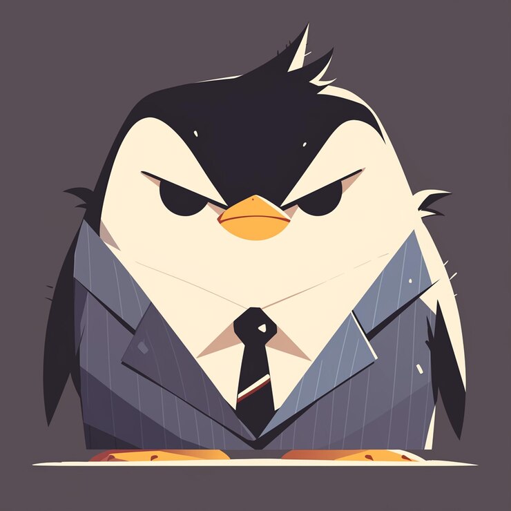 Vector un reportero pingüino al estilo de las caricaturas