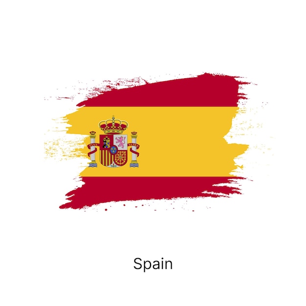 Representación artística de la bandera de España con colores vivos