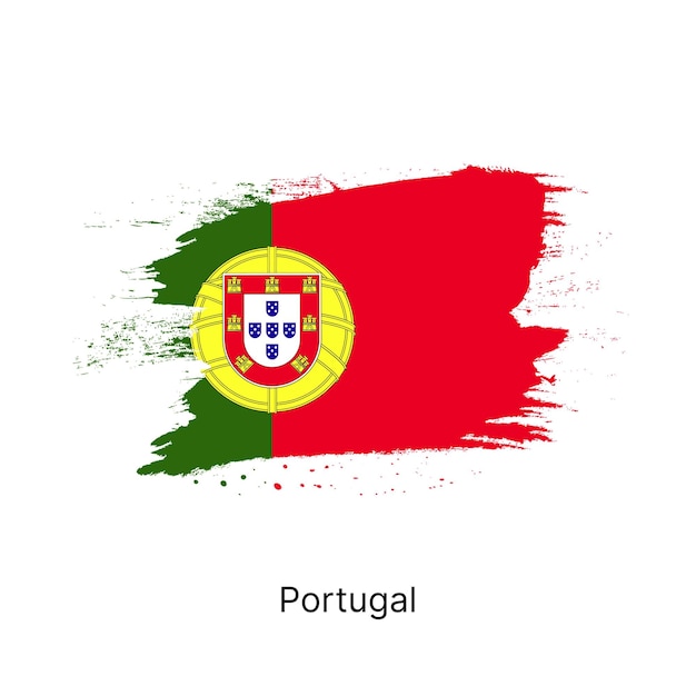 Representación artística de la bandera de Portugal con colores vívidos