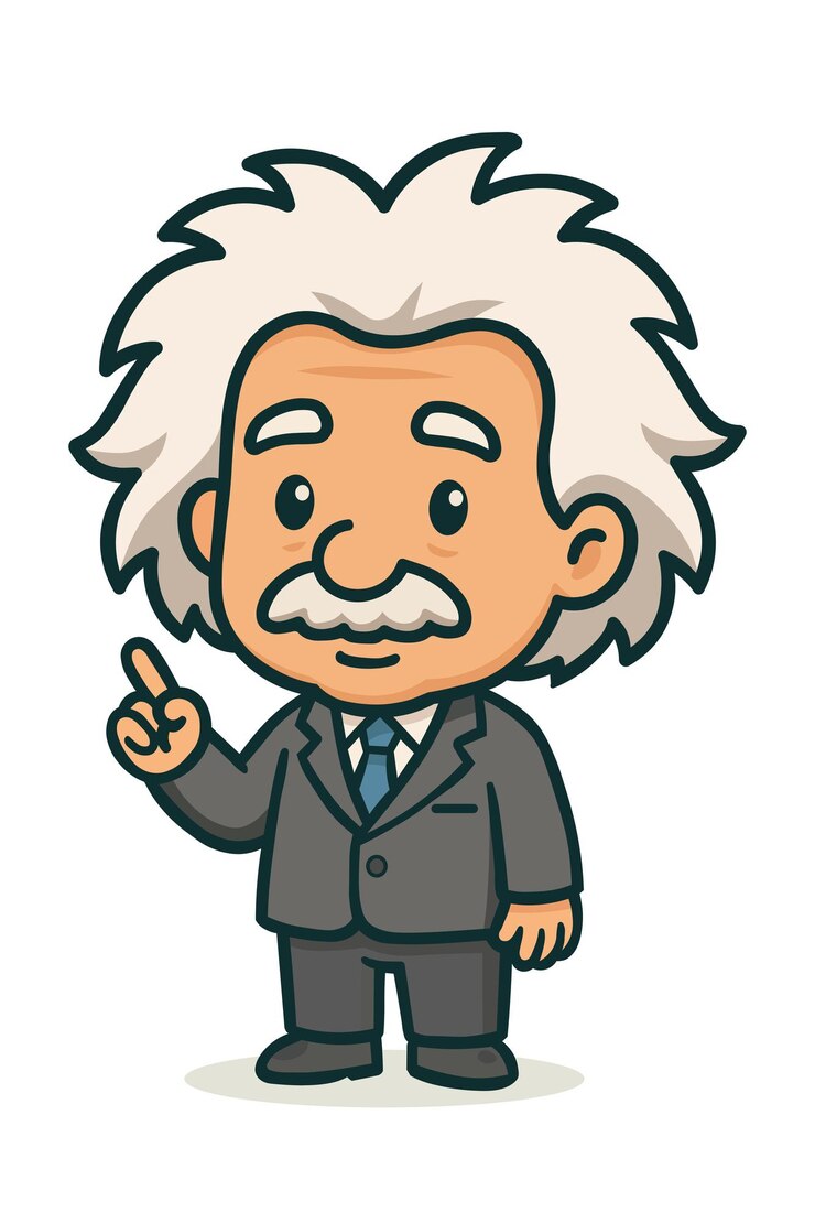 Representación en dibujos animados de Albert Einstein
