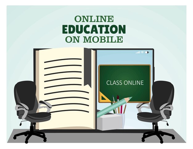 Representación de la educación en línea impulsada por el móvil y el aprendizaje virtual