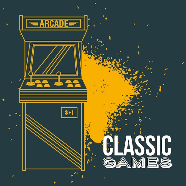 Representación de máquina de juego de arcade clásico