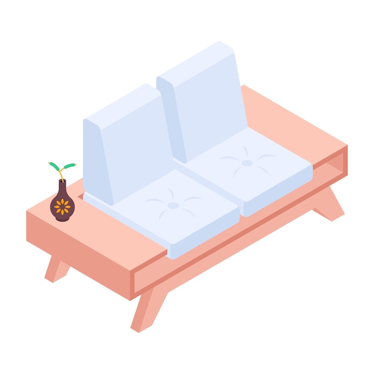 Vector representación de muebles para el espacio de trabajo