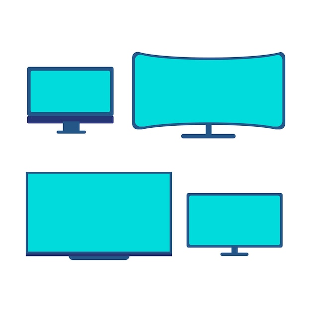 Una representación vectorial elegante y moderna de un monitor de computadora que transmite el concepto de tecnología