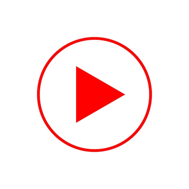 reproducción de vídeo rojo o reproducción de medios icono plano para aplicaciones y sitios web Vector