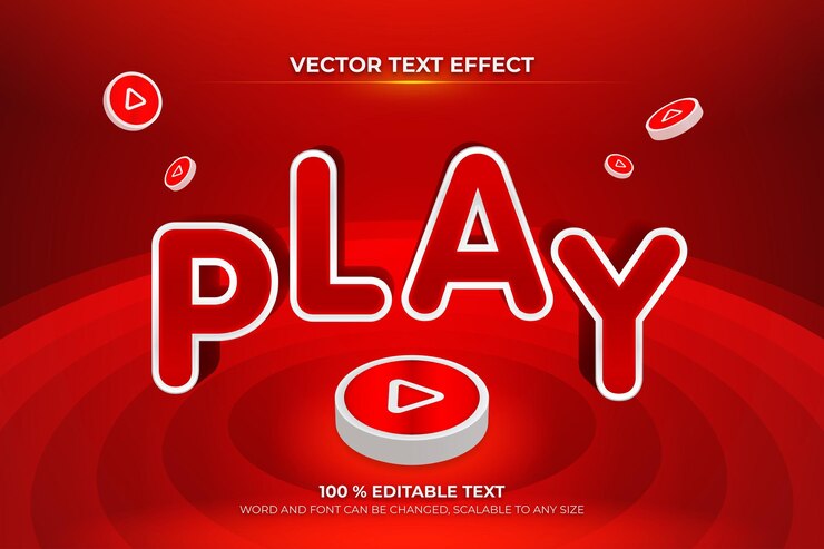 Vector reproduce el efecto de texto editable en 3d con el estilo de fondo del botón rojo