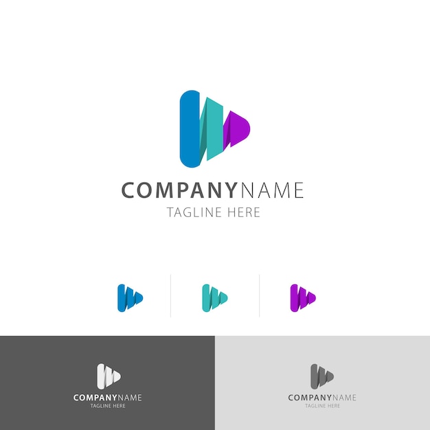 Reproducir botón Abstrac Premium Logo vector