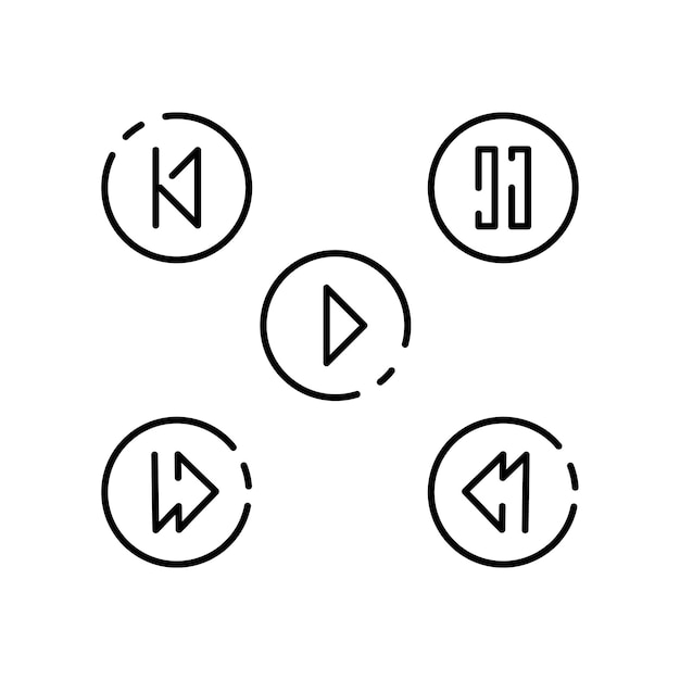 Reproducir diseño de icono de línea de botón de pausa Reproducir y pausar icono en diseño moderno de estilo plano Ilustración vectorial Música de audio o reproductor multimedia
