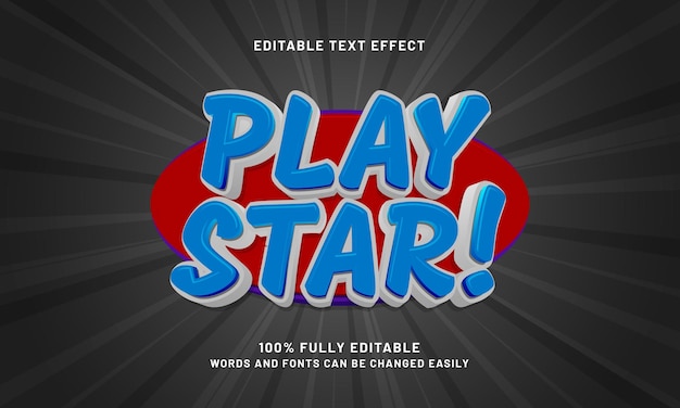 reproducir el efecto de texto editable de estrella con un estilo de texto de juego y reproducción