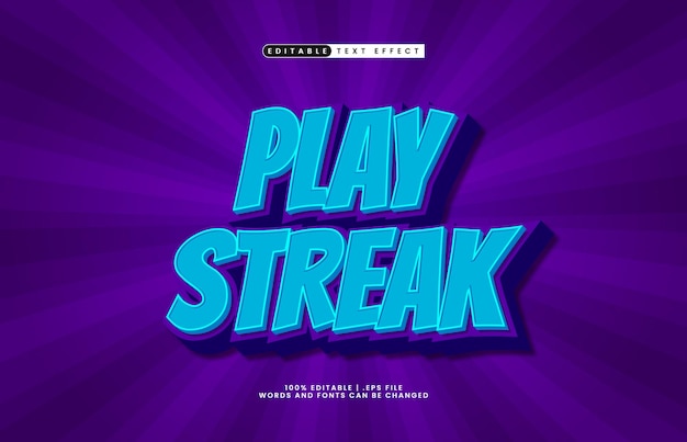 reproducir el efecto de texto editable de Streak con un estilo de texto de juguetes y reproducción