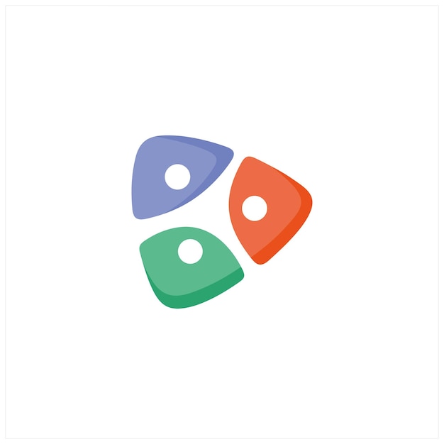 Reproducir los elementos vectoriales del logotipo de las personas del icono de vídeo