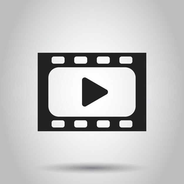 Reproducir icono vectorial Reproducir ilustración de video en estilo plano Pictograma de concepto de negocio sencillo en fondo aislado