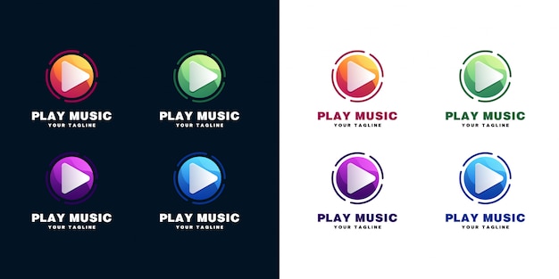 Reproducir música logo set