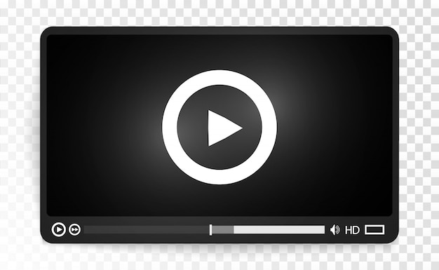 Reproductor multimedia de video Interfaz para aplicaciones web y móviles Ilustración vectorial EPS10.