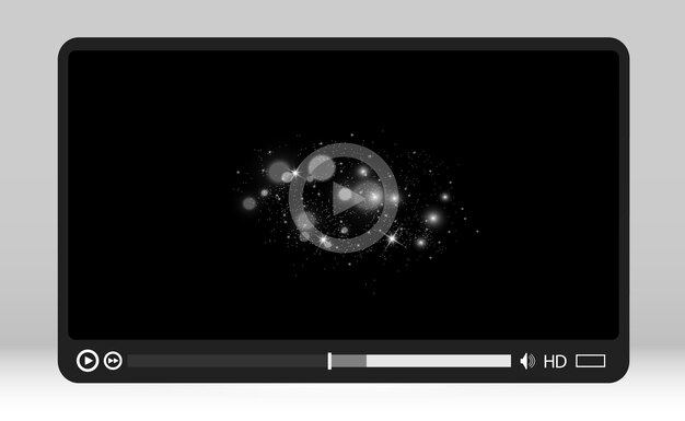 Reproductor multimedia de vídeo Interfaz para aplicaciones web y móviles Ilustración vectorial EPS10
