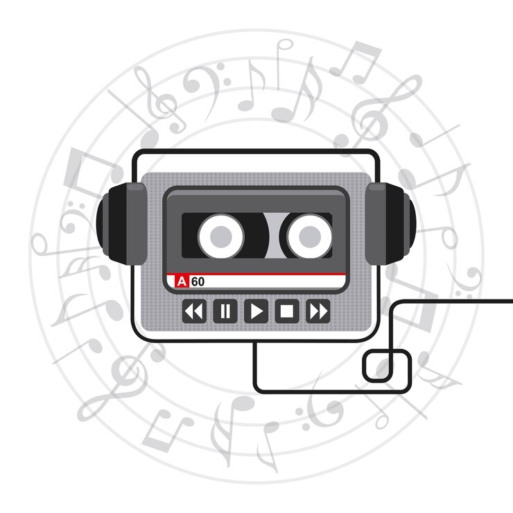 Vector reproductor de música de diseño, ilustración vectorial gráfico eps10