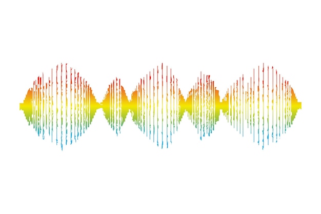 Reproductor de música de pulso Logotipo de onda colorida de audio