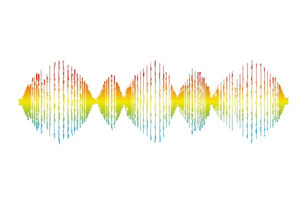 Vector reproductor de música de pulso logotipo de onda colorida de audio