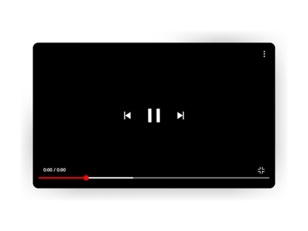 Reproductor de video. Ilustración de vector aislado sobre fondo blanco con sombra.