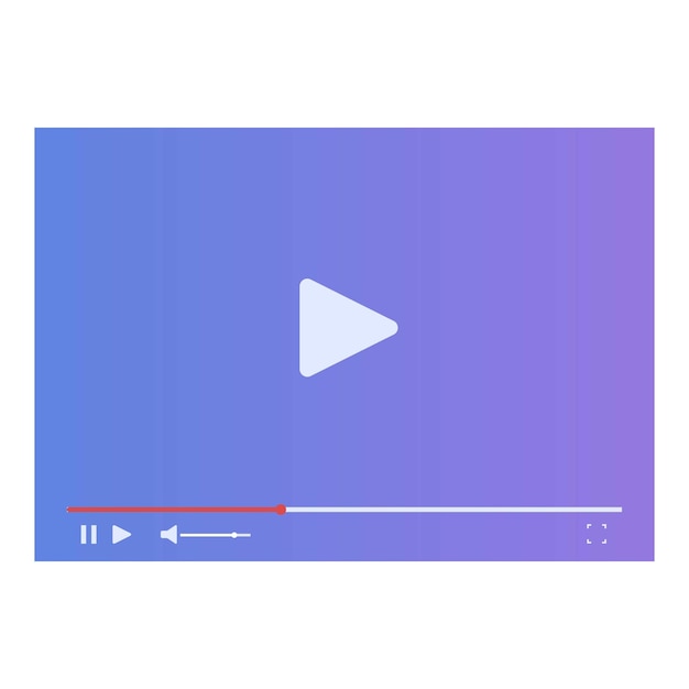 Reproductor de video que muestra el botón de reproducción de la barra de transmisión y la barra de progreso